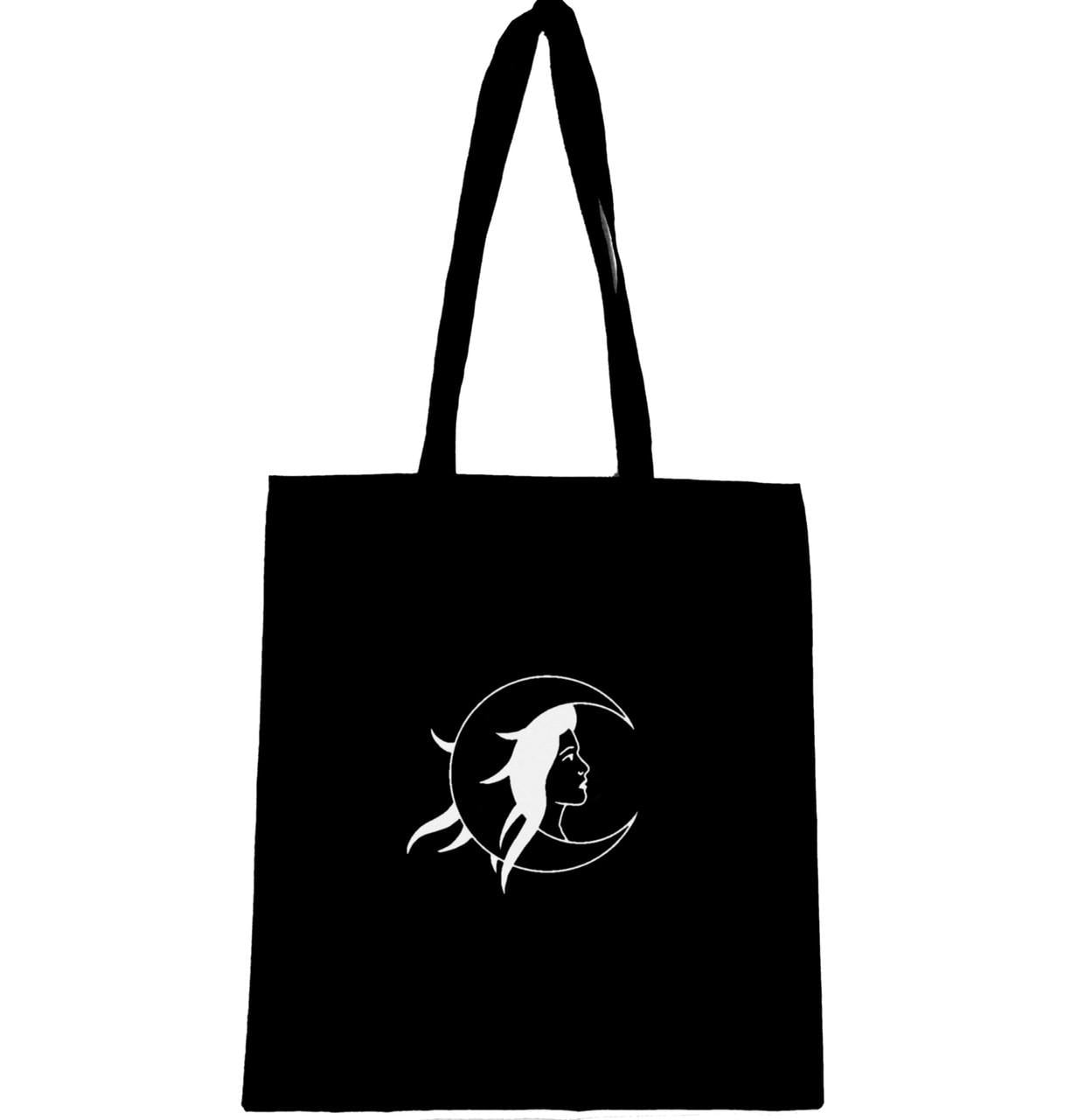 Еко-сумка з принтом Дівчина і місяць (209)