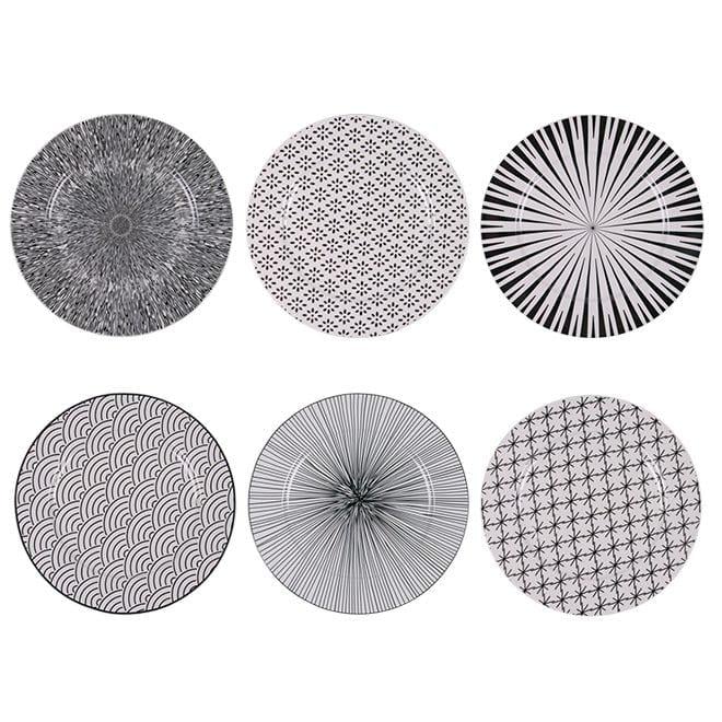 Набор тарелок керамических Flora Seoul микс 20,5 см. 6 шт. (45239)