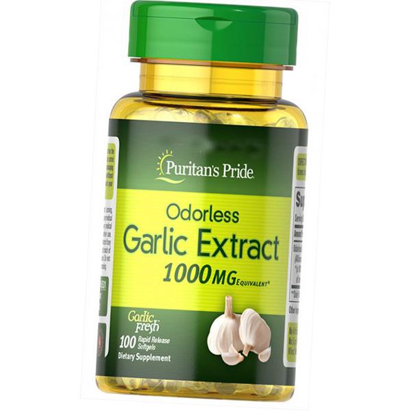 Чеснок без запаха Puritan's Pride Odorless Garlic 1000 100 гел. капс. (71367011)