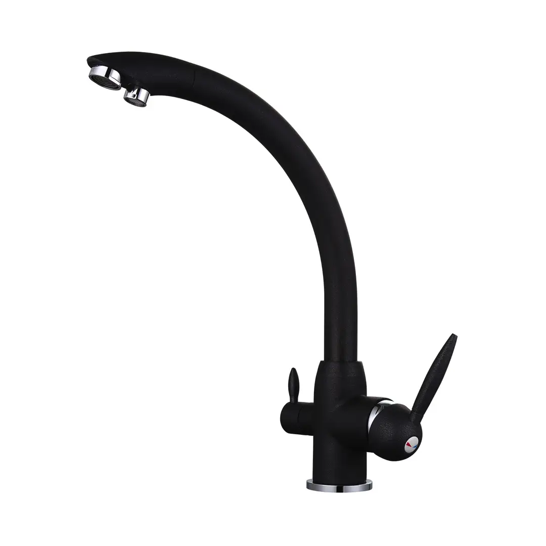 Змішувач для кухні на дві води Frap F4399-7 Чорний (1033921)