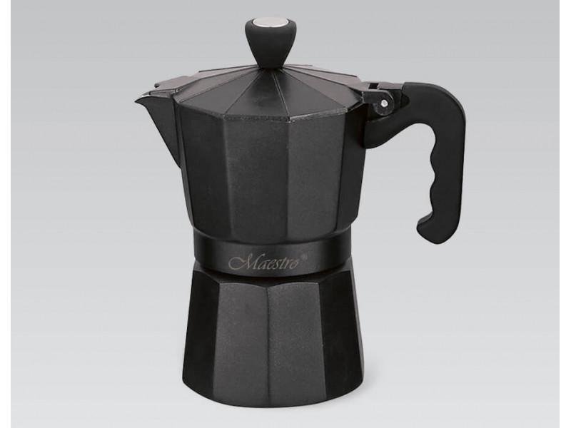 Кавоварка гейзерна Maestro алюмінієва 3 горнятка Чорний (1666-3black)