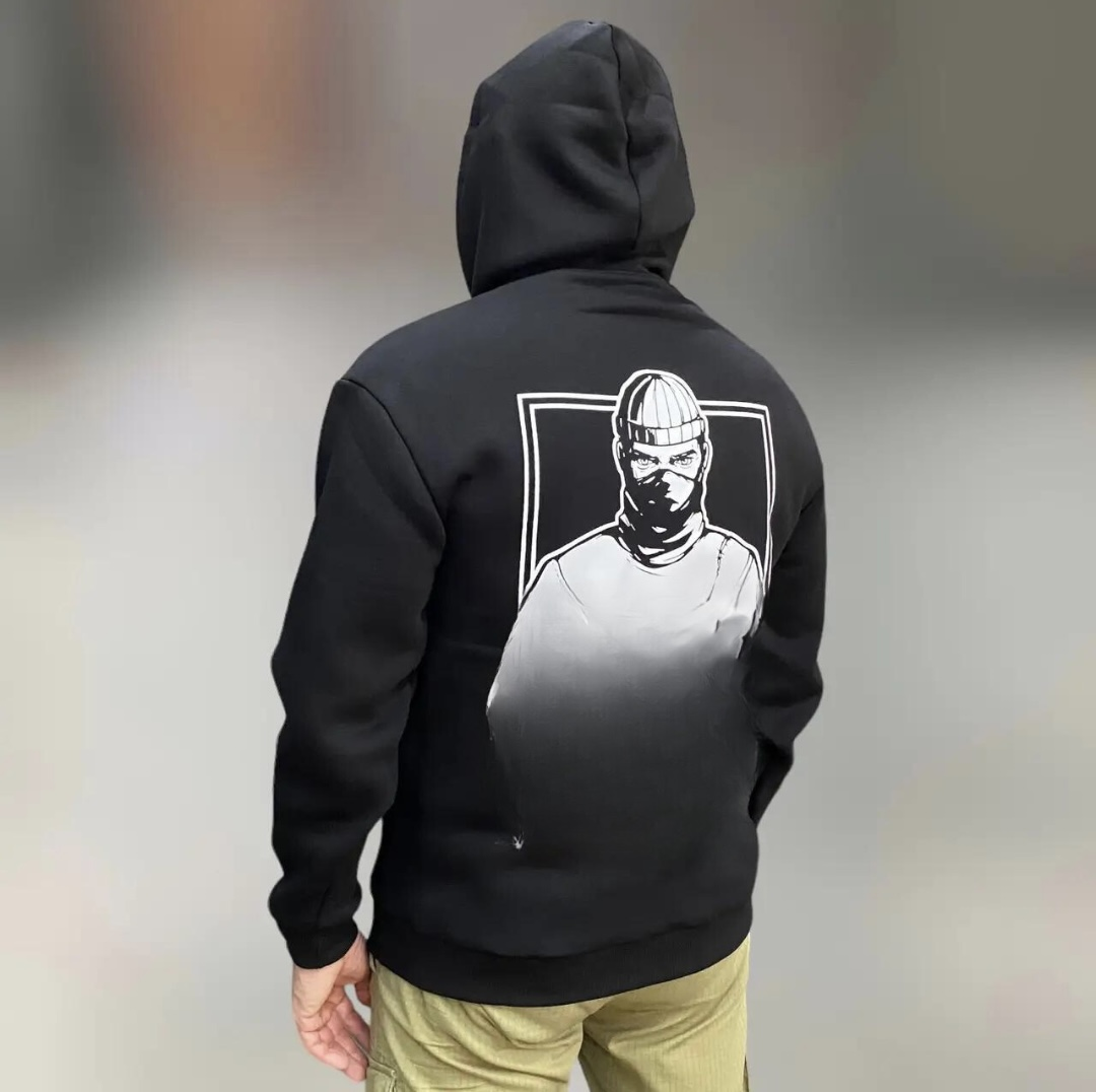 Худи унисекс с принтом "K... THE RUSSIAN" хлопок L Черный (244529)