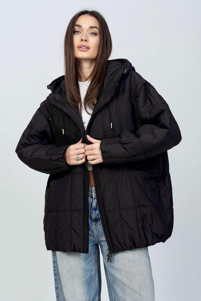 Куртка-жилет женская oversize р. 46 Черный (33305367)