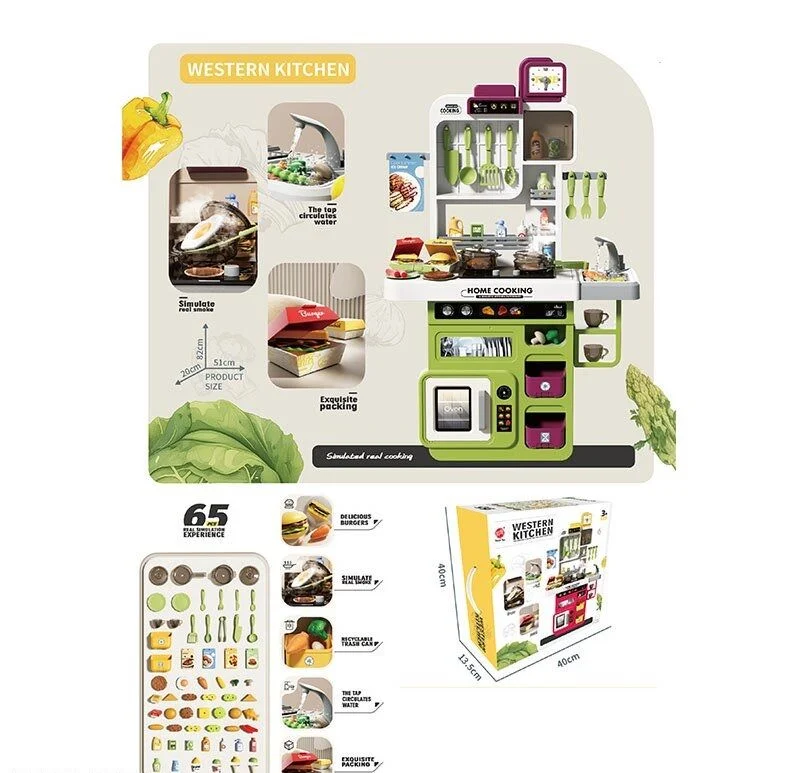 Детская кухня Limo Toy 918 А-В со светом/звуком/паром/водой 65 предметов Зеленый (2656499053) - фото 8 Детская кухня Limo Toy 918 А-В со светом/звуком/паром/водой 65 предметов Зеленый (2656499053) - фото 8