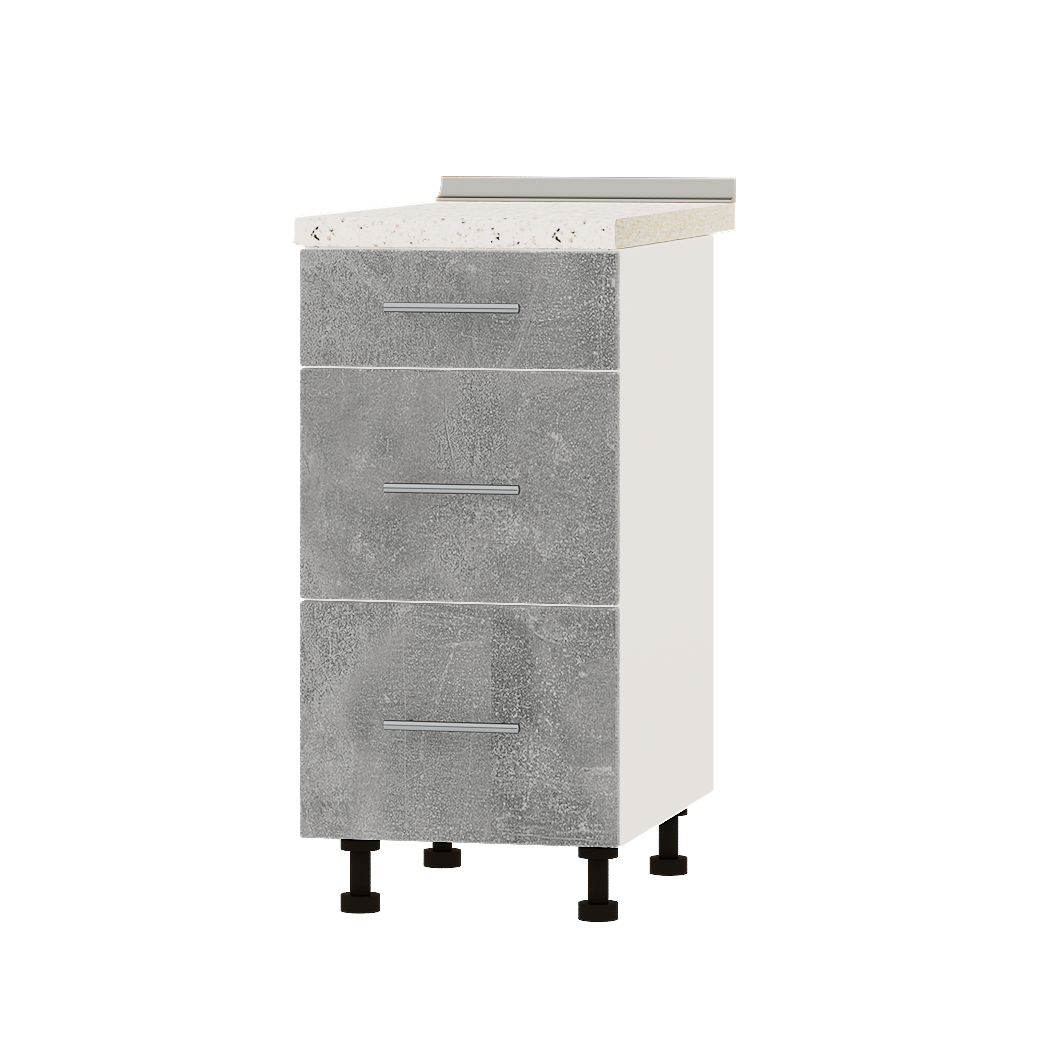 Шкаф нижний Эверест Оптима модуль Низ Н87-400 40х47х85 см Бетон/Белый (01508)