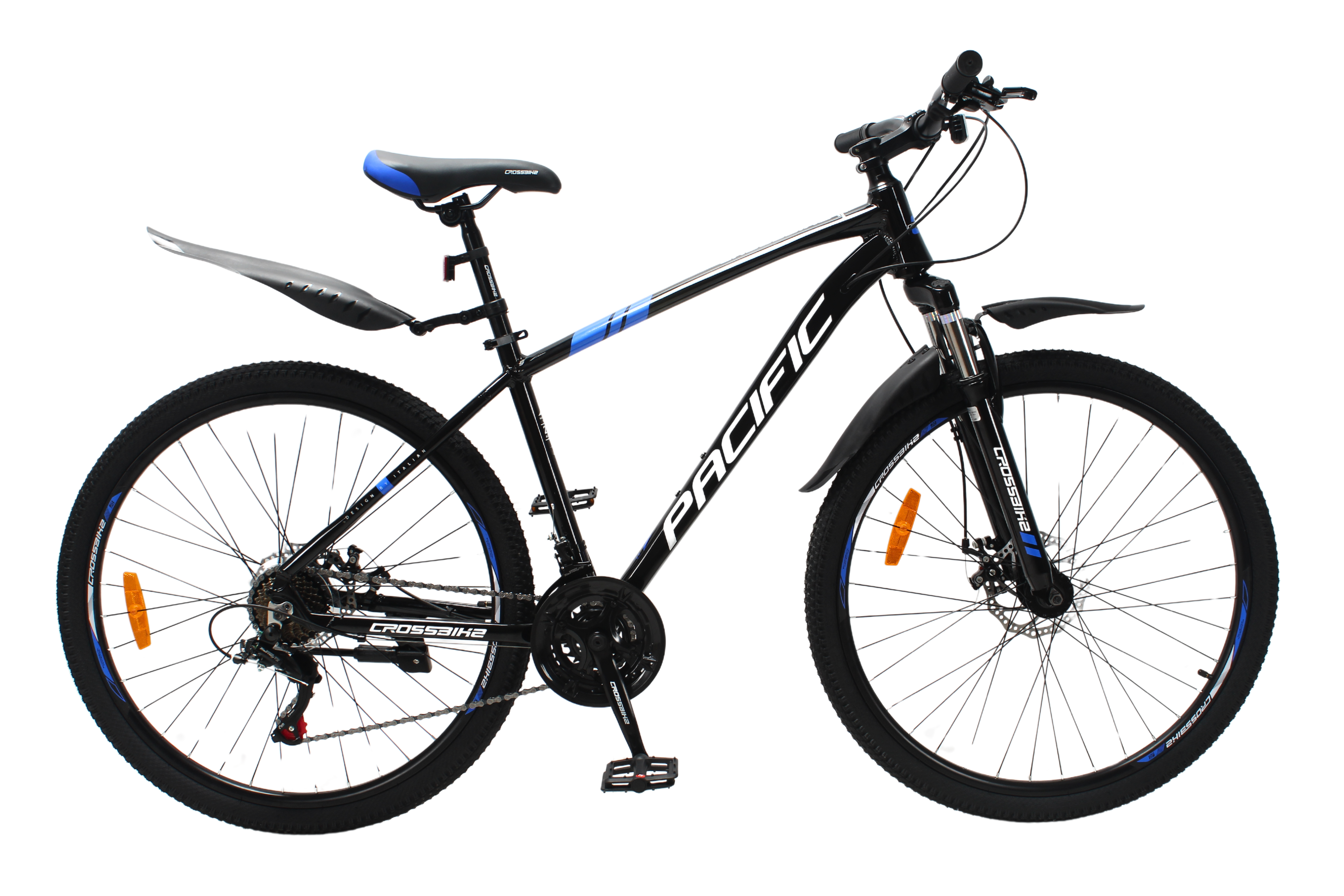 Велосипед Crossbike Pacific 2025 27,5" 17" Черно-Синий
