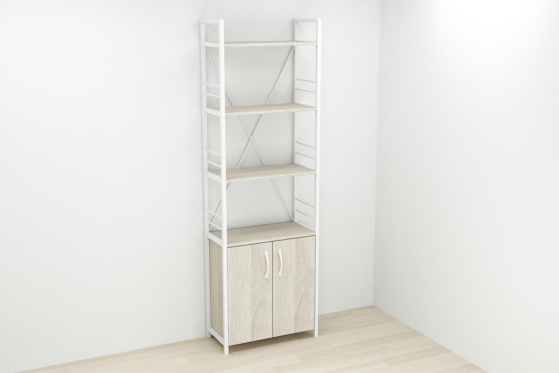 Этажерка Ferrum-decor Коннект 4/60 с тумбой ДСП 179x60x28 см Белый/Сонома (FRD-104494)