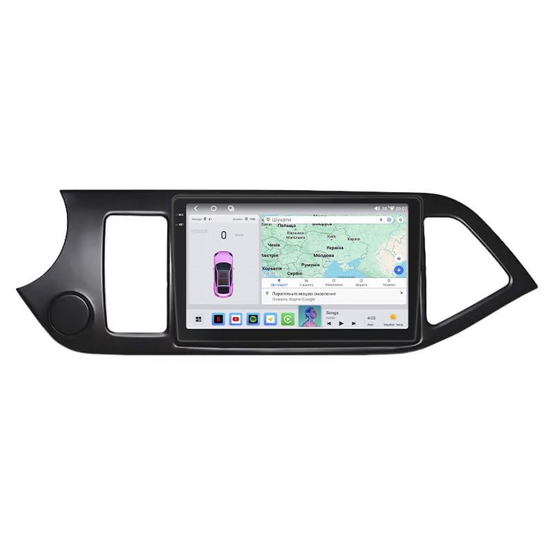 Автомагнитола штатная Lesko для KIA Picanto II 2011-2015 4/64 QLED CarPlay 4G Wi-Fi GPS Prime 9" (22391628)