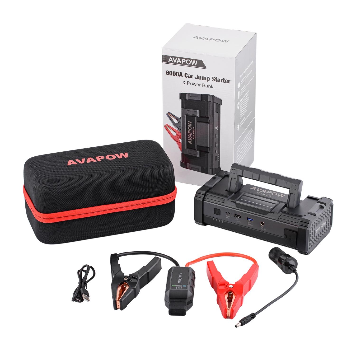 Пусковий пристрій Jump Starter AVAPOW для авто A68 6000A 88,80Wh/24000mAh (21529920)