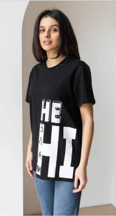 Футболка женская GBI "Незламні" хлопковая М Черный (13516 -Ж)