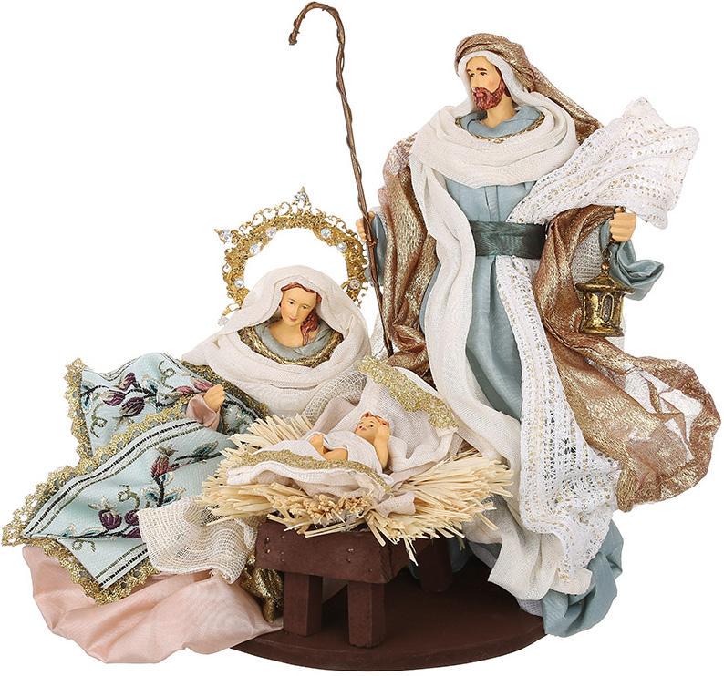 Композиція різдвяна декоративна Вертеп на підставці 3 шт. 28 см