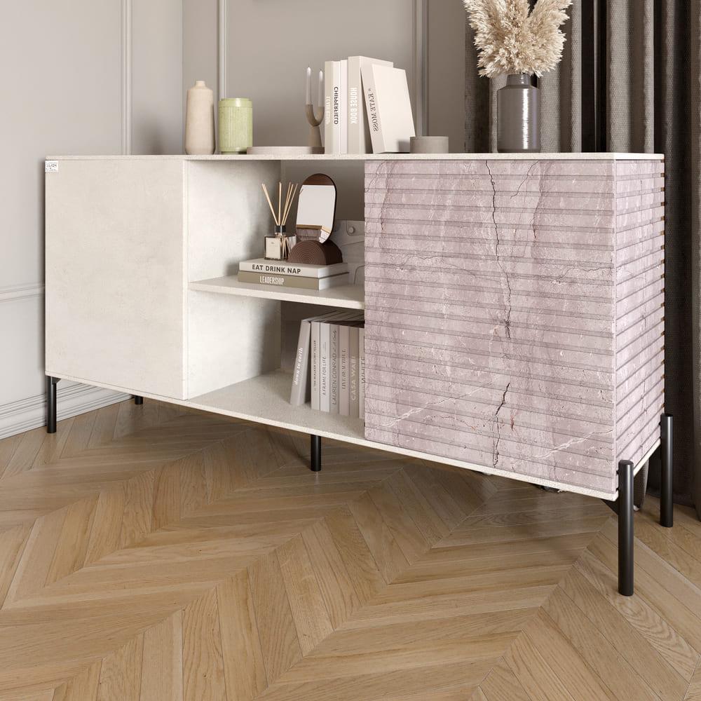 Комод відкритий Lion Грей на чорних металевих ніжках Бетон Style/Камінь (000-000-2176) Комод відкритий Lion Грей на чорних металевих ніжках Бетон Style/Камінь (000-000-2176)