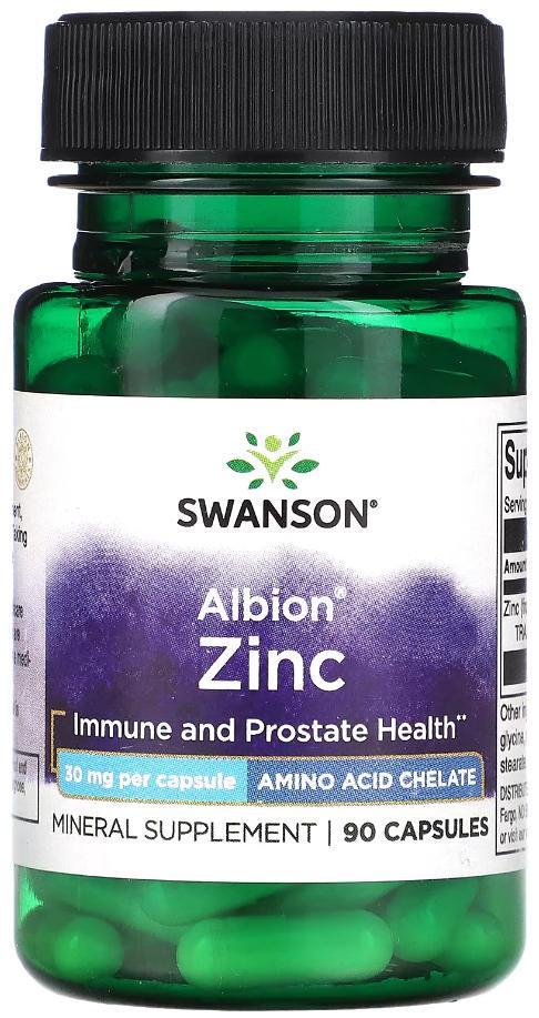 Хелатний Цинк Swanson Albion Zinc 30 мг 90 капсул Хелатний Цинк Swanson Albion Zinc 30 мг 90 капсул