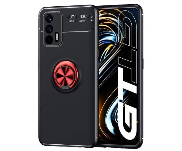 Чехол Auto Focus 360 Rotating Ring для Realme GT 5G Чёрно-Красный Чехол Auto Focus 360 Rotating Ring для Realme GT 5G Чёрно-Красный