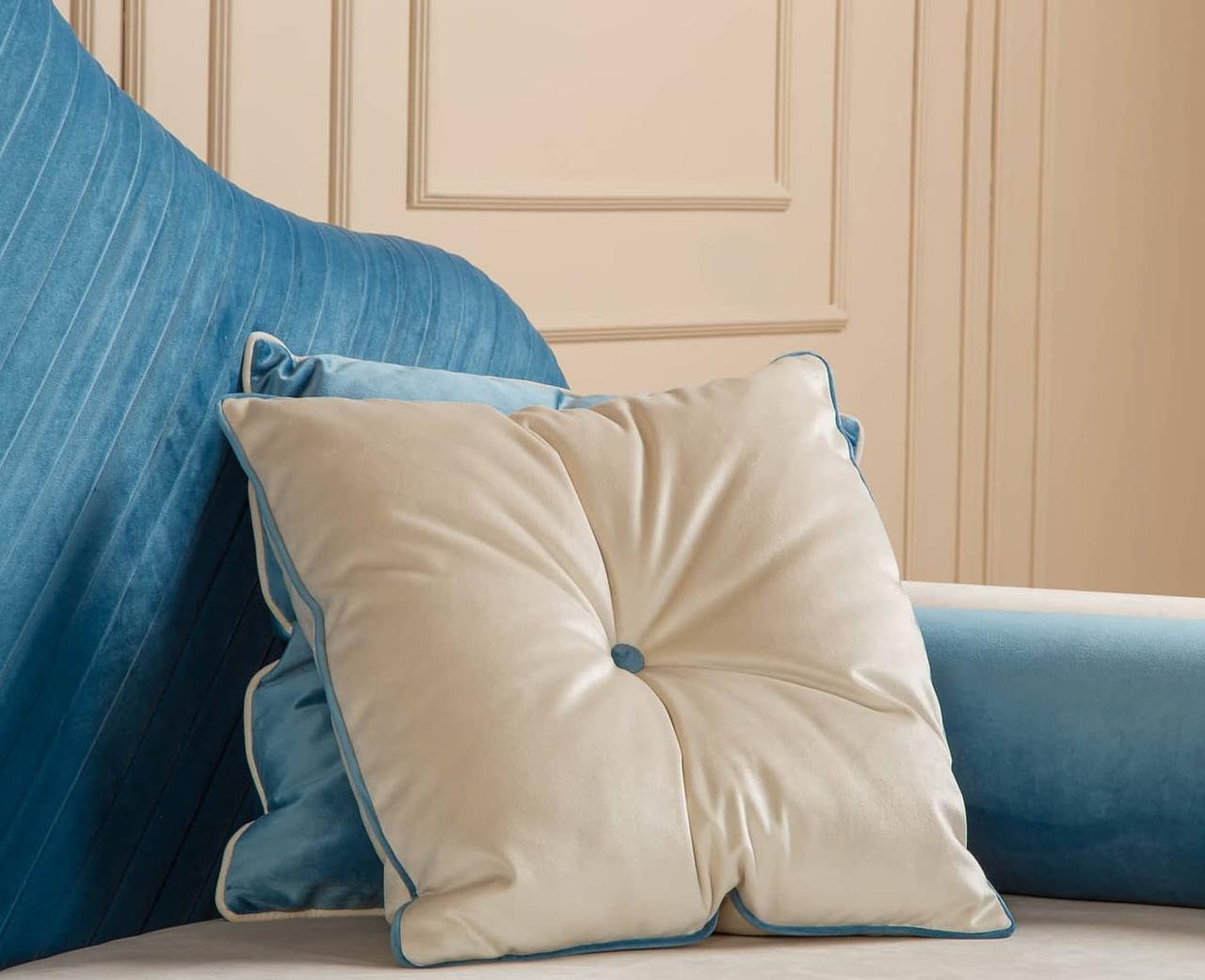 Диван дитячий MeBelle PANKTI велюровий з нішою для білизни 80х170 см Білий/Блакитний (DD_006_2) - фото 9