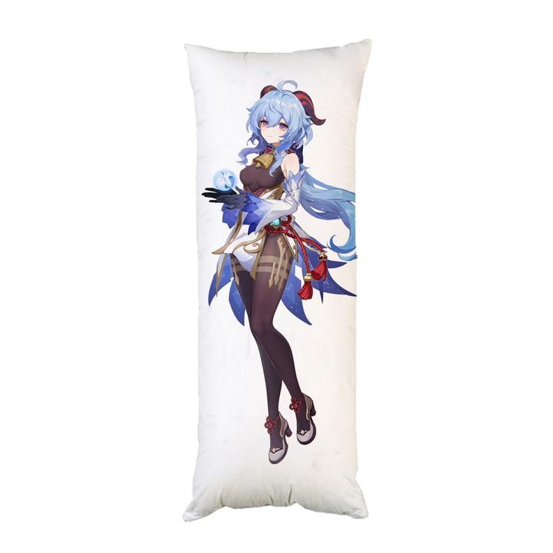 Подушка-обнимашка дакимакура Ху Тао Гань Юй Геншин удар двухсторонняя 40х100 см (dk135)