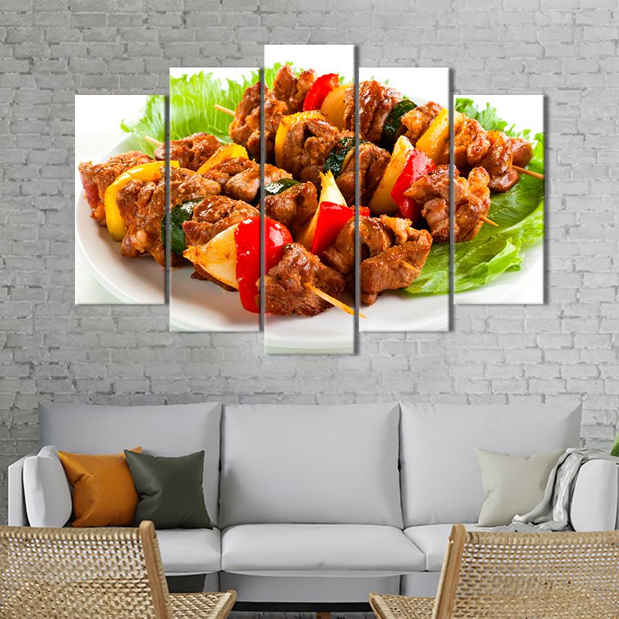 Настенний декор Шашлык из свинины с яркими овощами 112x68 см (A261-5) - фото 1