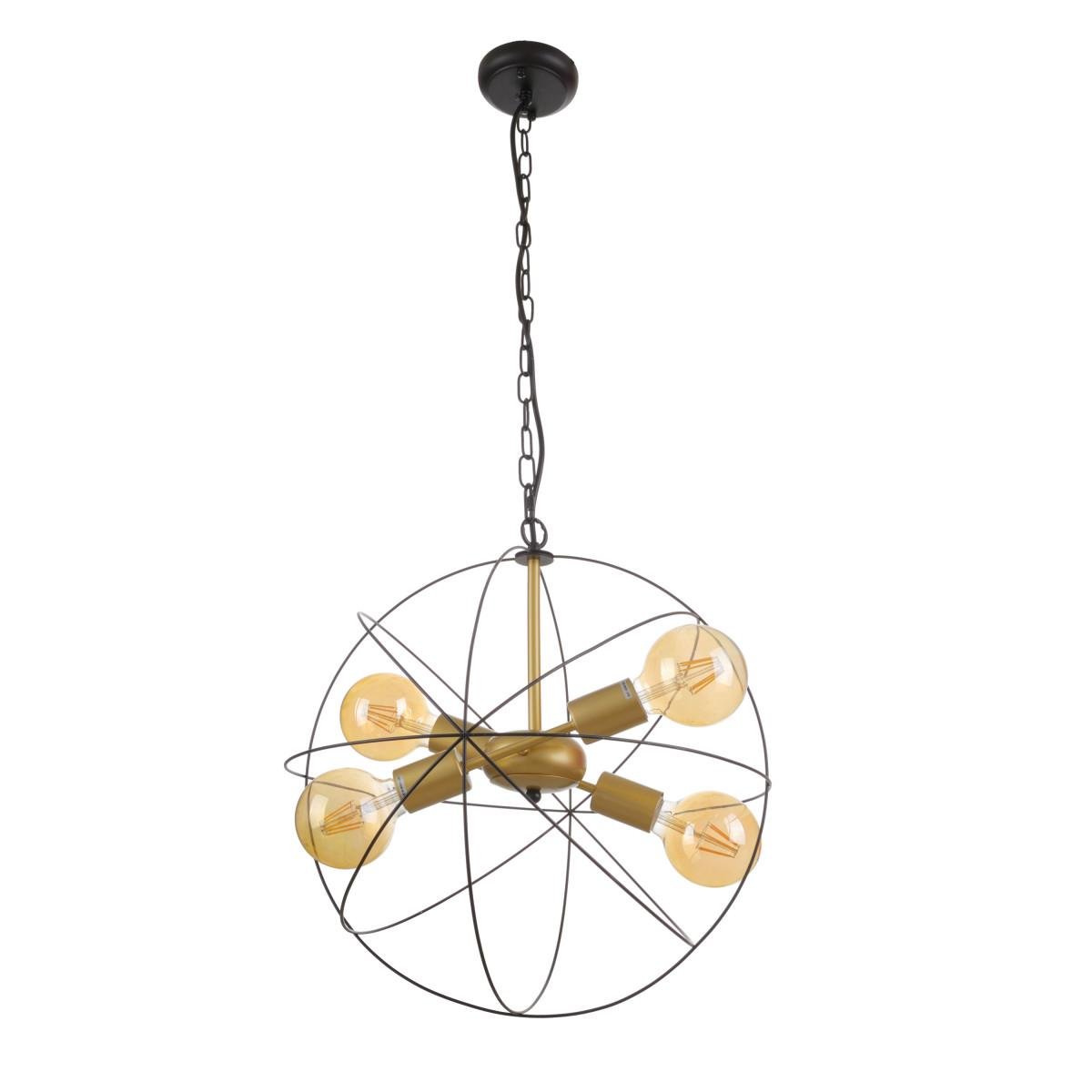 Люстра лофт Brille BL-785S/4 E27 SJ+BK Латунь/Золото