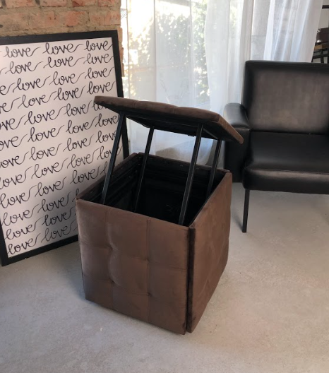 Пуф трансформер велюровий 5в1 50х50х50 см Коричневий (213213) - фото 4 Пуф трансформер велюровий 5в1 50х50х50 см Коричневий (213213) - фото 4