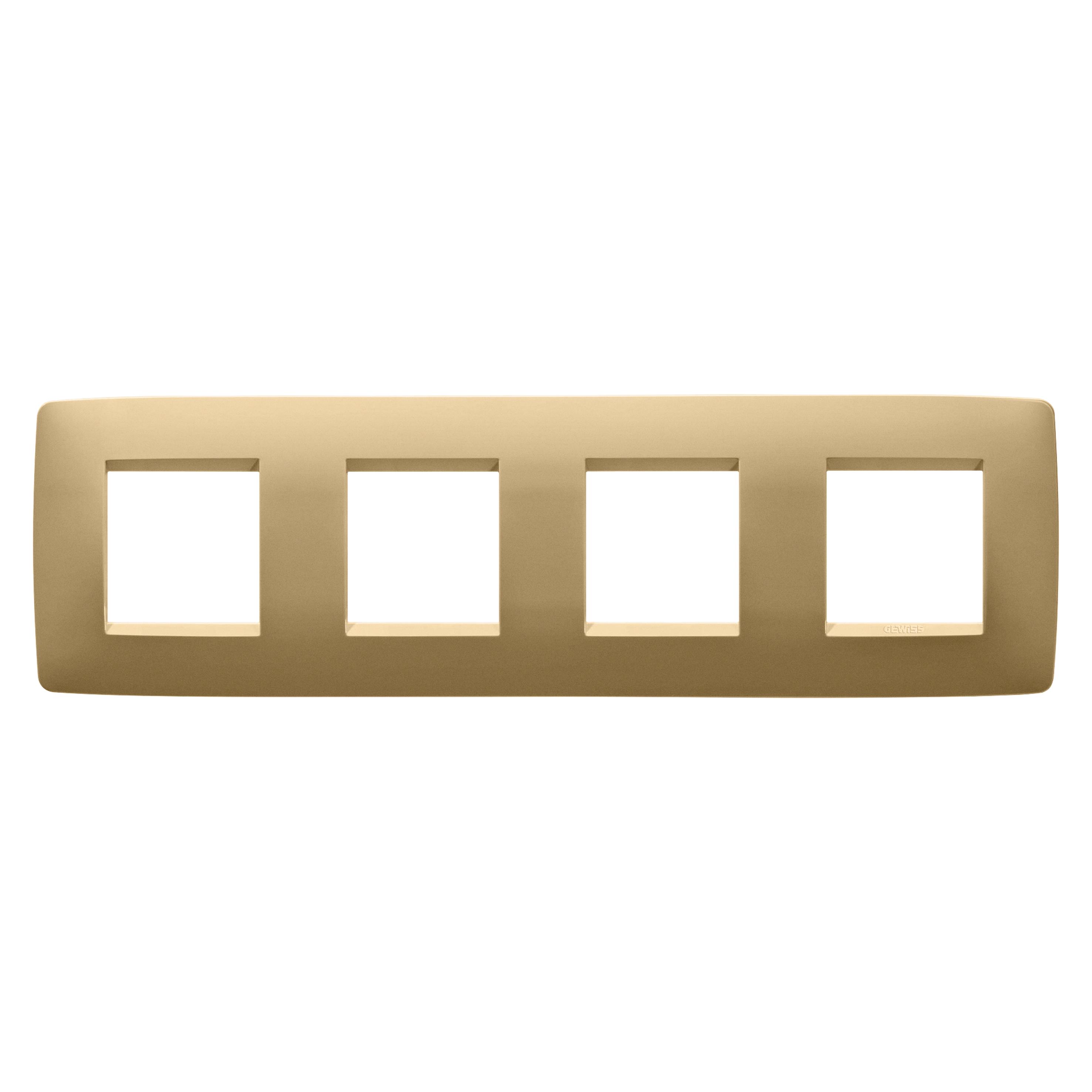 Рамка четырехместная Gewiss Chorusmart ONE горизонтальная технополимер Золото (GW16128VO)