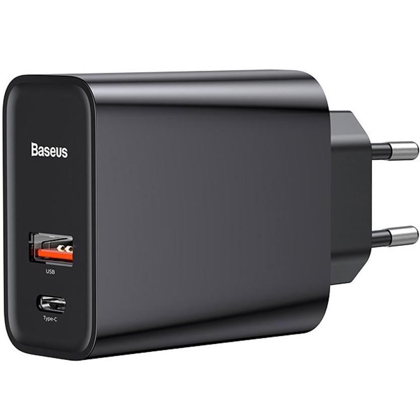 Адаптер живлення Baseus Speed PPS Quick Charger Type C+USB 30W EU, Black(CCFS-C01)