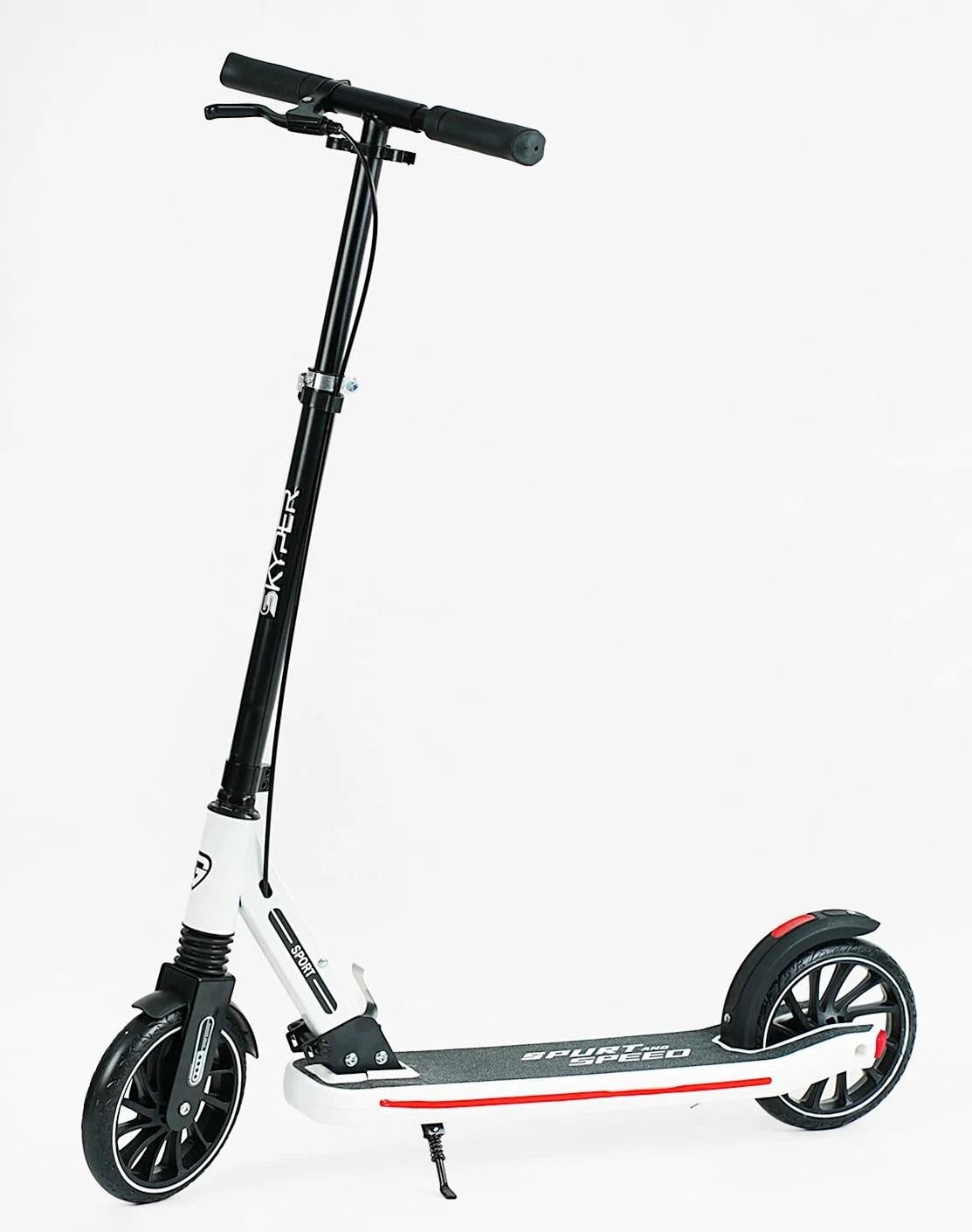 Самокат двухколесный Skyper колеса PU 200 мм передний амортизатор/ручной тормоз Black (144408)