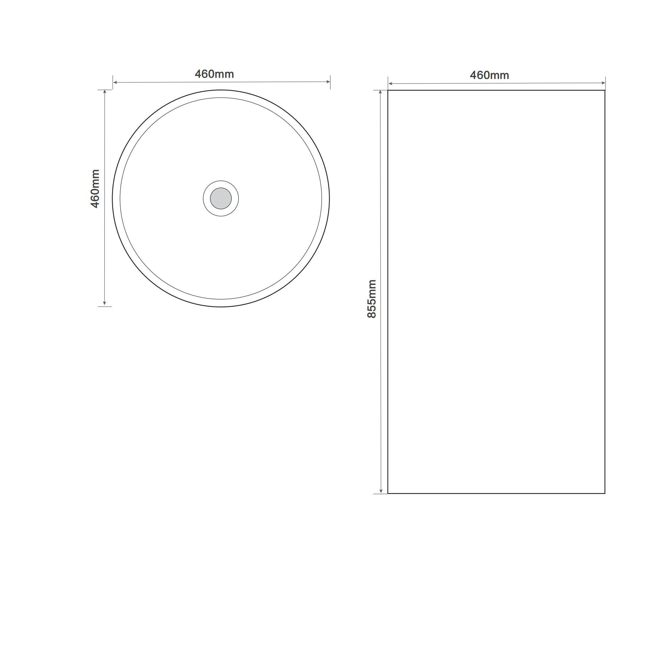 Раковина моноблок MIXXUS PREMIUM ELLIPSE-1101 з переливом 460х460х855 мм (OL-MP6573) - фото 3