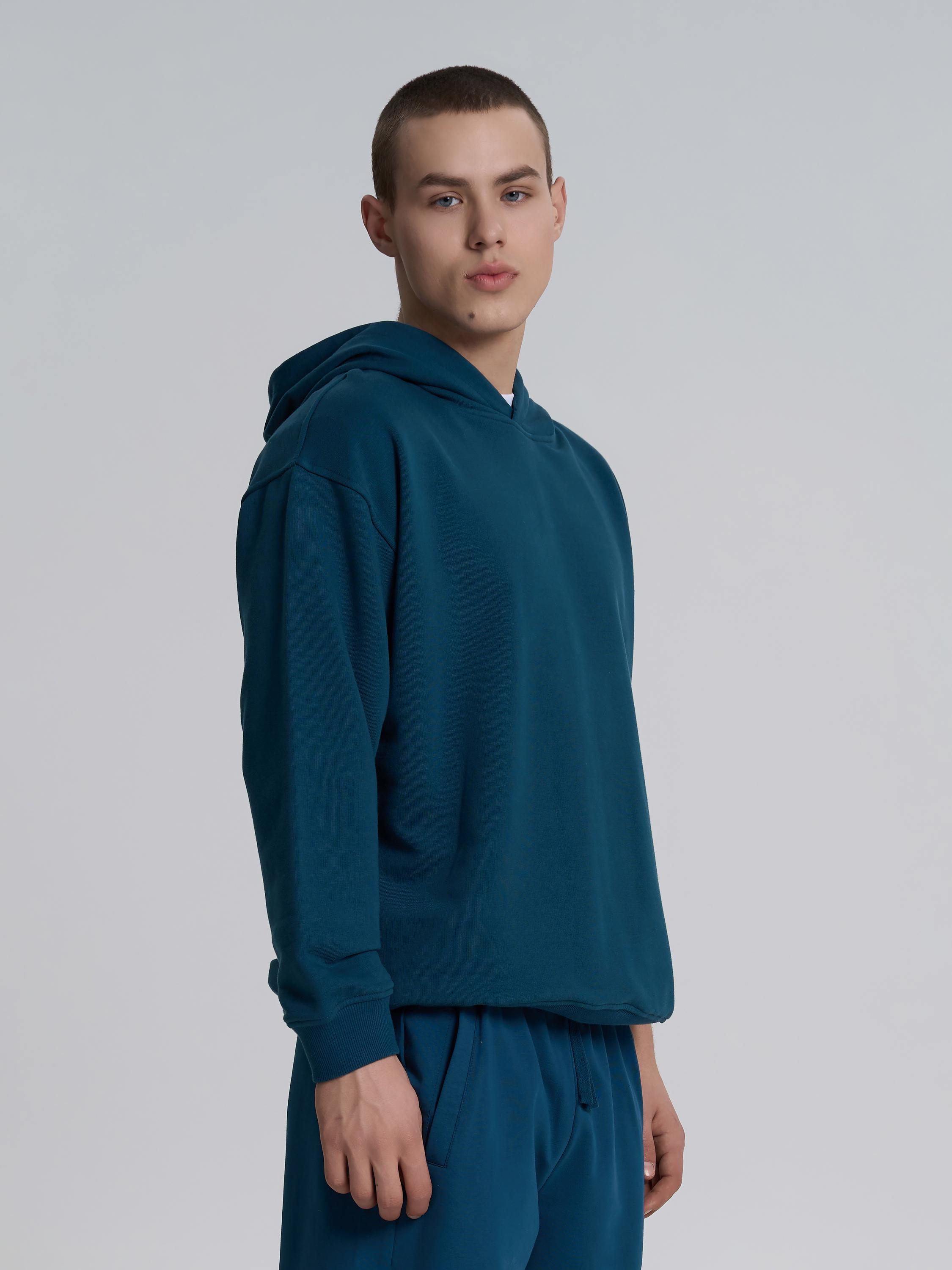 Худі чоловічий без кишені ROZA 240619 XS Синьо-зелений (4824005723681) - фото 4 Худі чоловічий без кишені ROZA 240619 XS Синьо-зелений (4824005723681) - фото 4