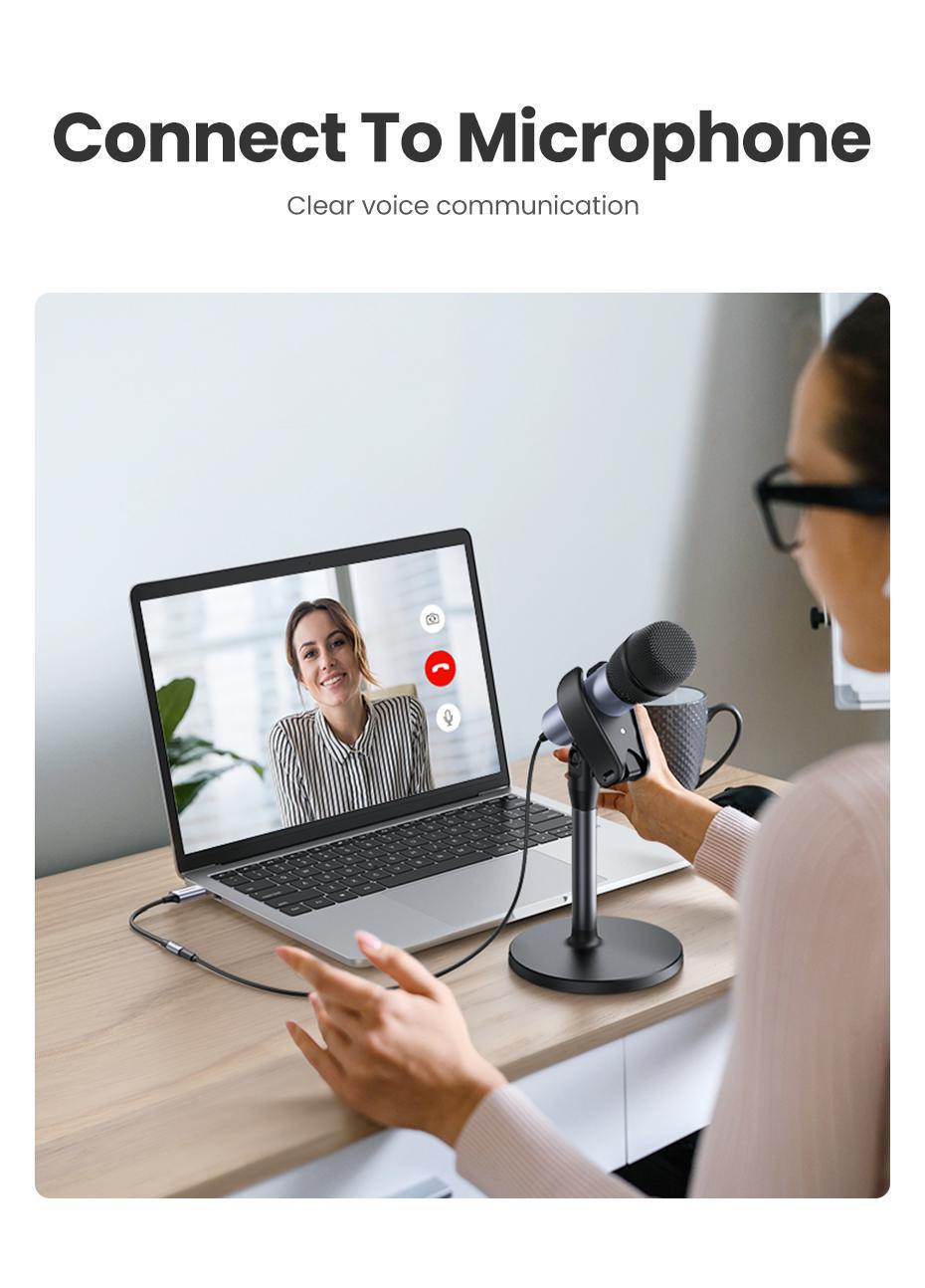 Звукова карта з підтримкою мікрофону UGREEN USB-3,5 мм minijack 24 біт/96 кГц TRRS AUX 4-піновий металевий Чорний (30757) - фото 7 Звукова карта з підтримкою мікрофону UGREEN USB-3,5 мм minijack 24 біт/96 кГц TRRS AUX 4-піновий металевий Чорний (30757) - фото 7
