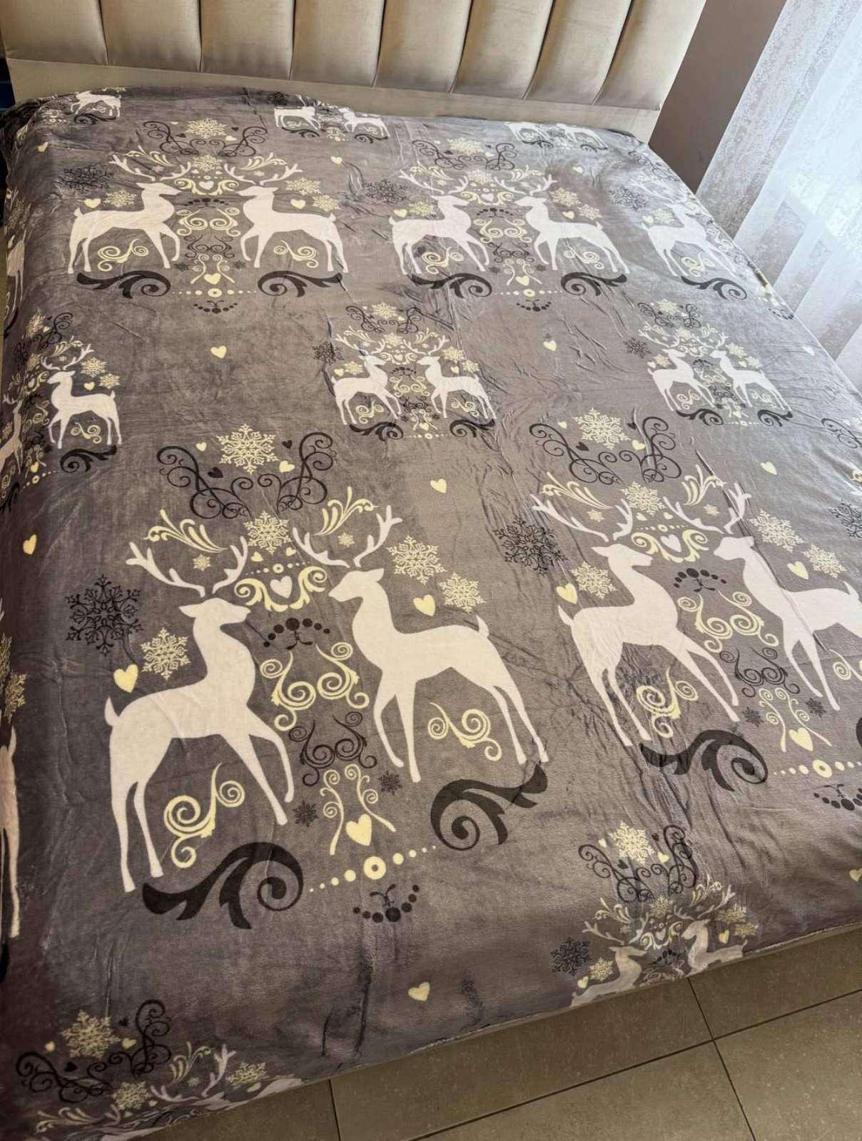 Велюрове покривало - плєд 200x220 см. Новорічне Велюрове покривало - плєд 200x220 см. Новорічне