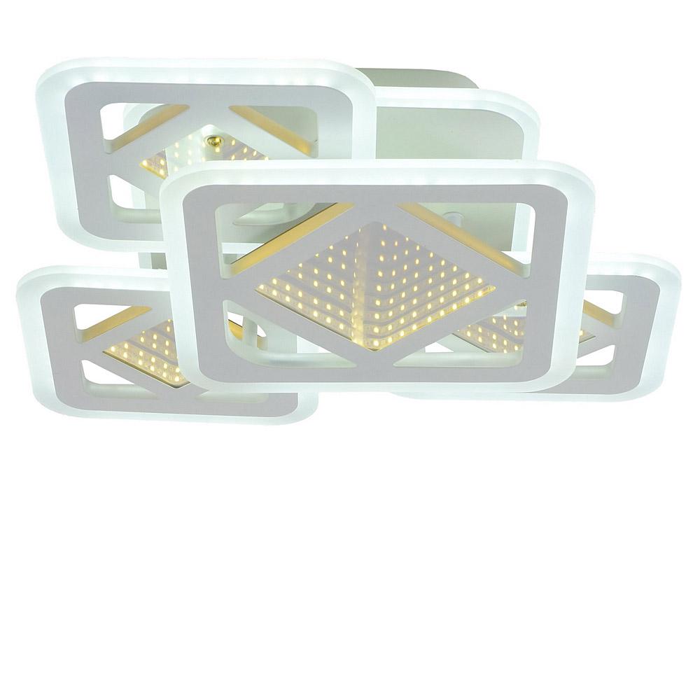 Люстра потолочная акриловая светодиодная LED Light House SRS-19127/4C WH BL+YL 118W+46W Белый (60112)