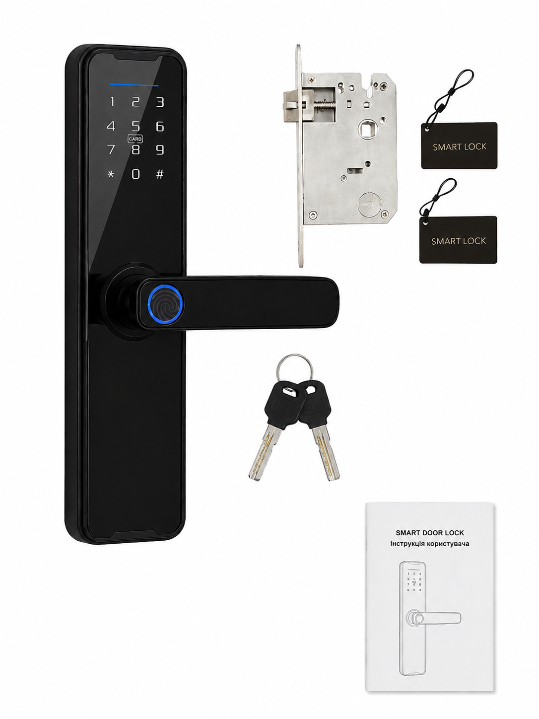 Замок умный Bluetooth Finger Lock со сканером отпечатка пальца Smart дверная ручка с приложением