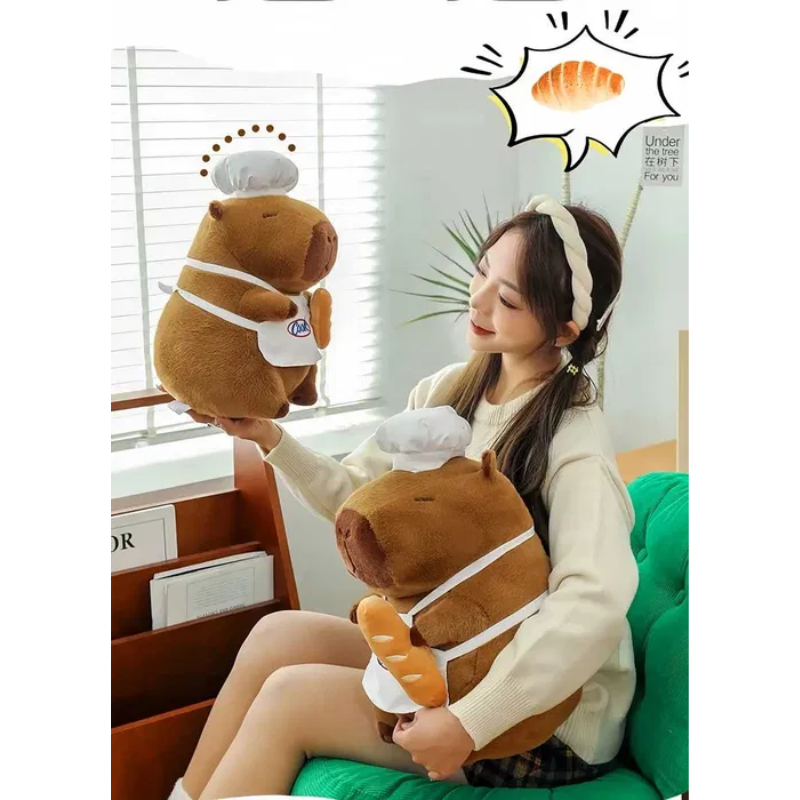 М'яка іграшка плюшева капібара Повар з аксесуаром 44,5 см (2773364151) - фото 5