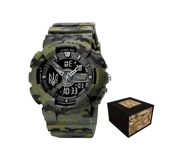 Наручные часы Awarder 005 Трезубец серебро Camo Green Наручные часы Awarder 005 Трезубец серебро Camo Green