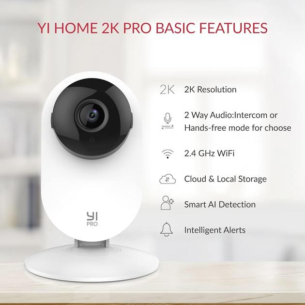 Камера відеоспостереження YI PRO 2K Home Camera White (YYS.62121) - фото 2