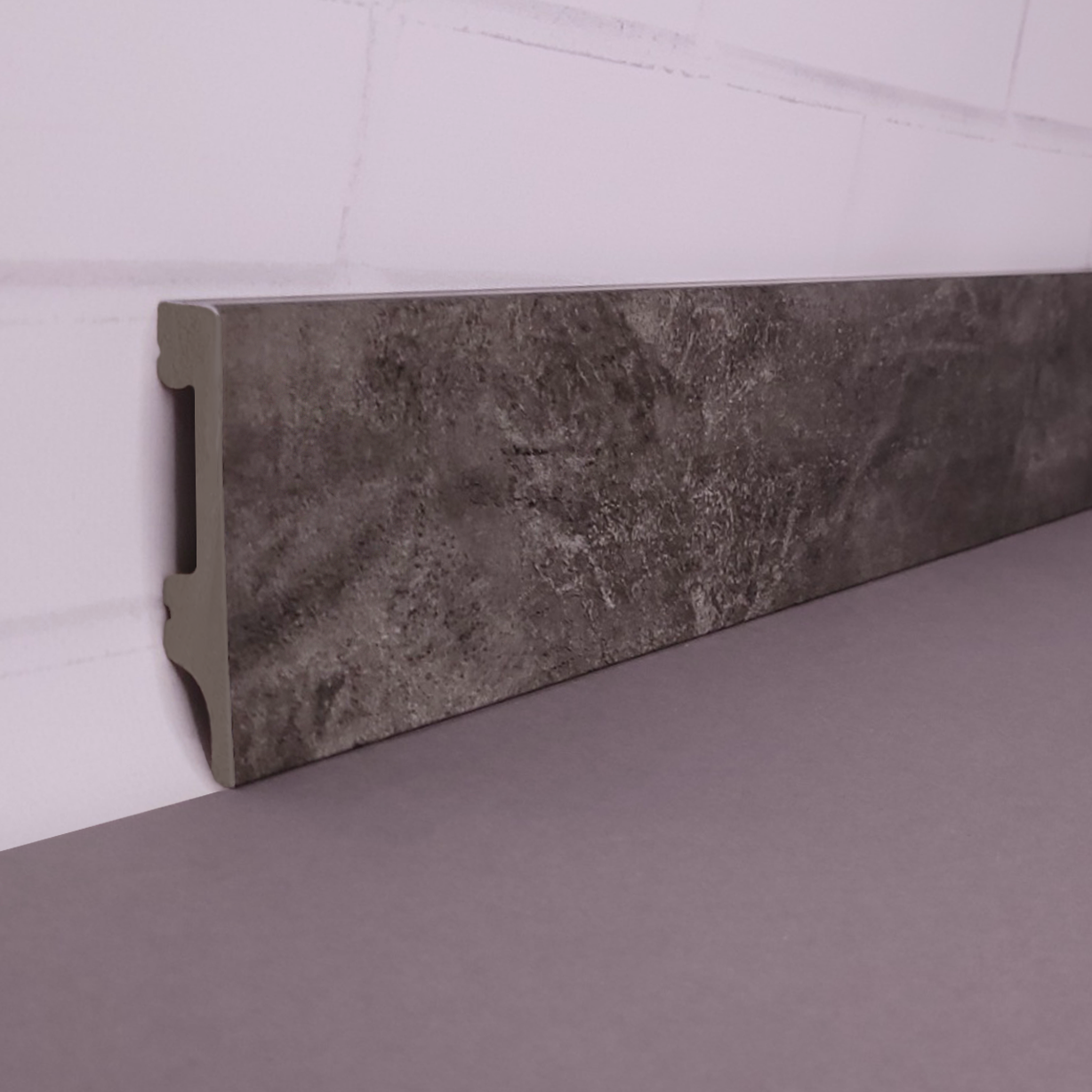 Плинтус дюрополимерный 80х15х2500 мм Темный бетон (8015P-19165)