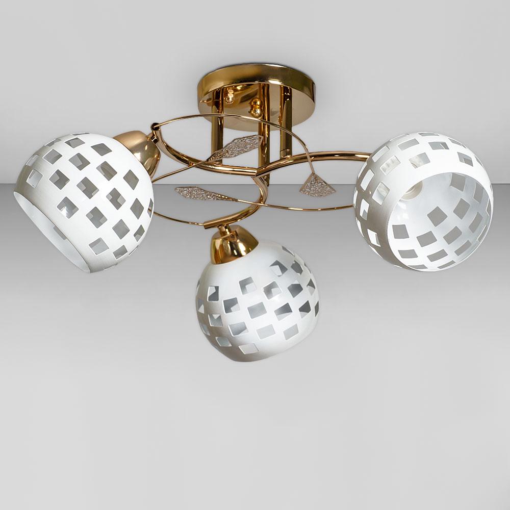 Люстра потолочная Light House SC-18667/3 FG/WH D480х230 Золотой/Белый Люстра потолочная Light House SC-18667/3 FG/WH D480х230 Золотой/Белый