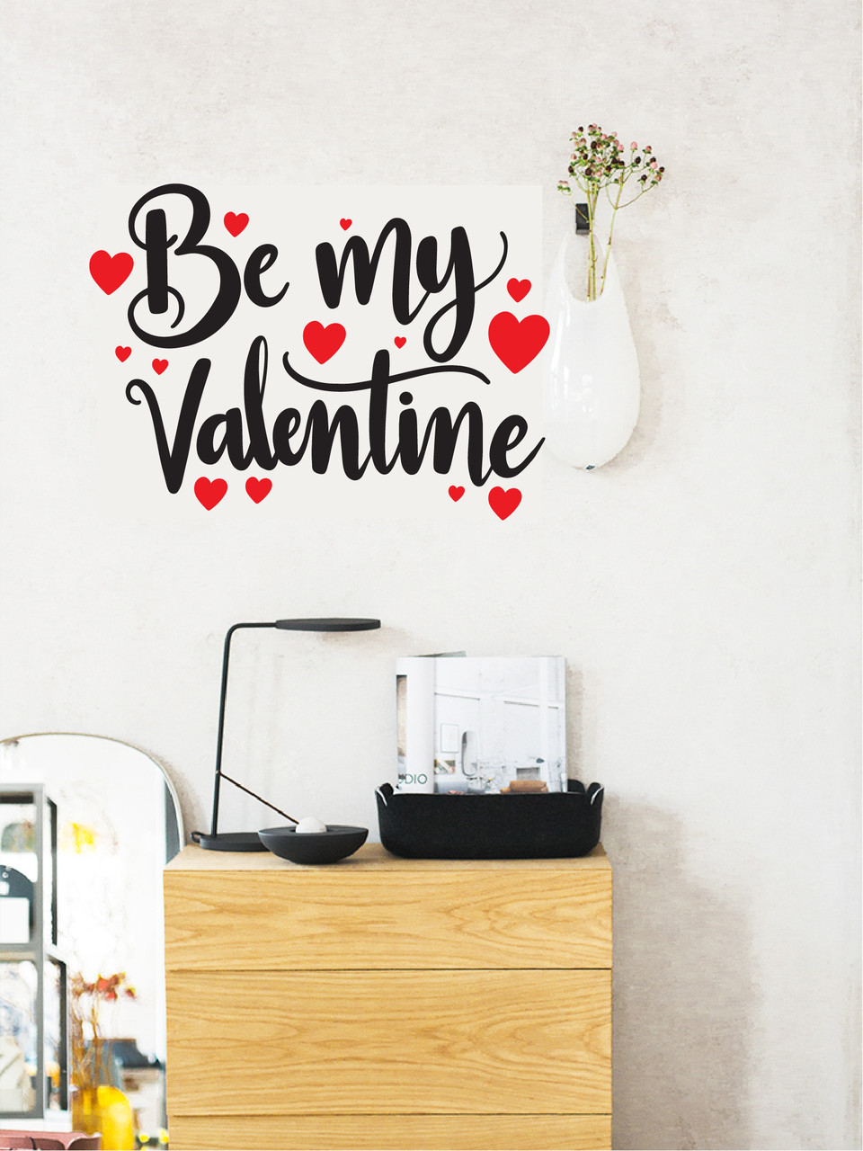 Наклейка виниловая 3D Zatarga Be My Valentine 1200x870 мм Черно-Красный (1198059103)