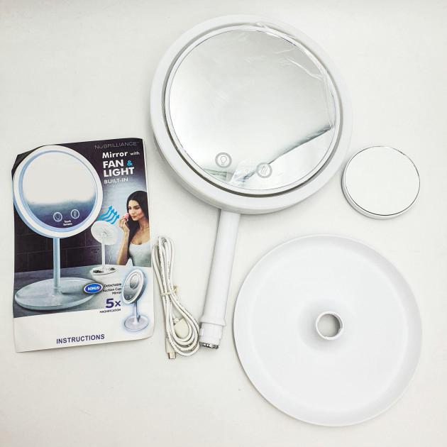 Косметичне дзеркало Cooling Beauty Mirror настільне кругле з LED підсвічуванням - фото 10