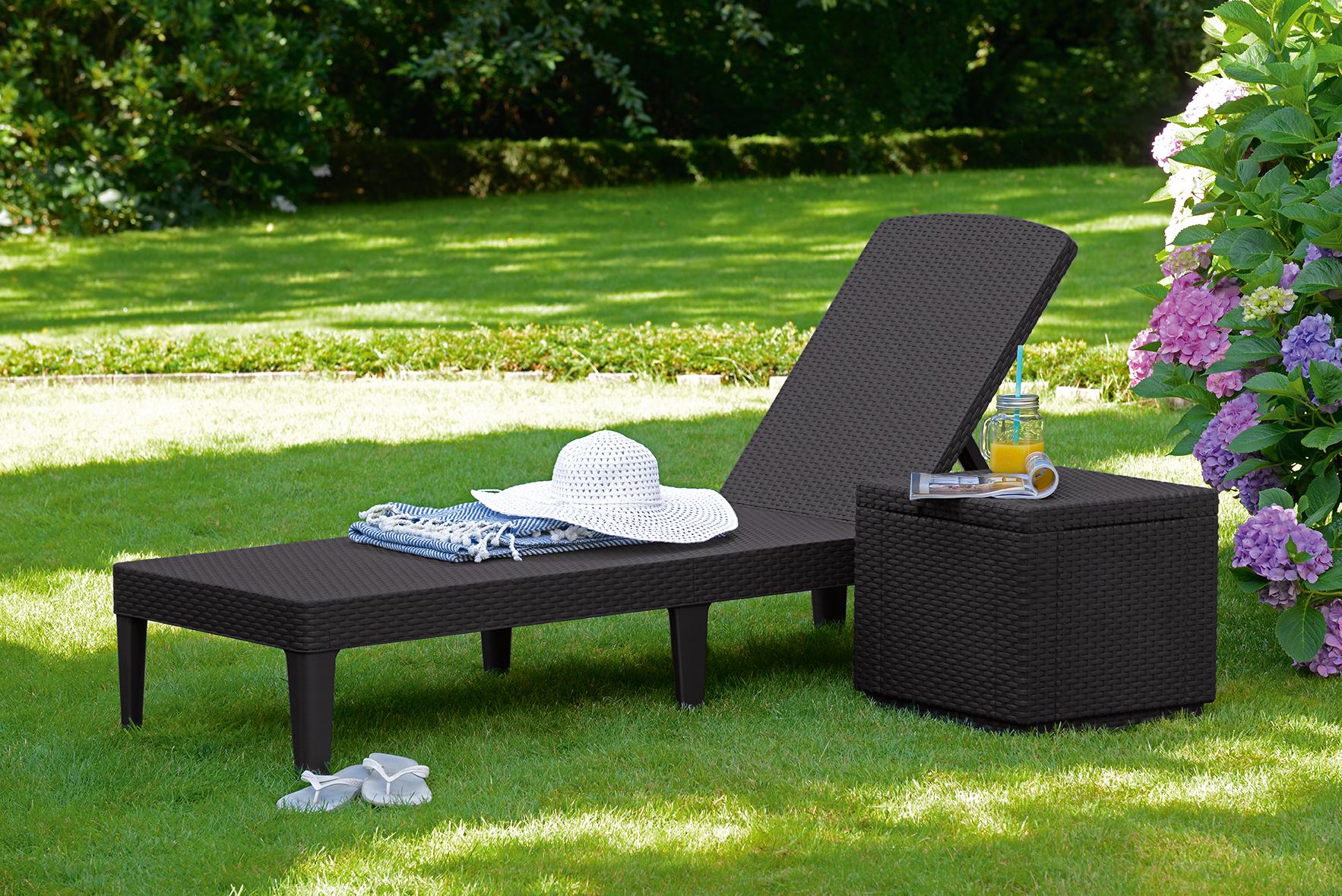 Шезлонг пластиковий Keter Jaipur sun lounger Коричневий (237958) - фото 3