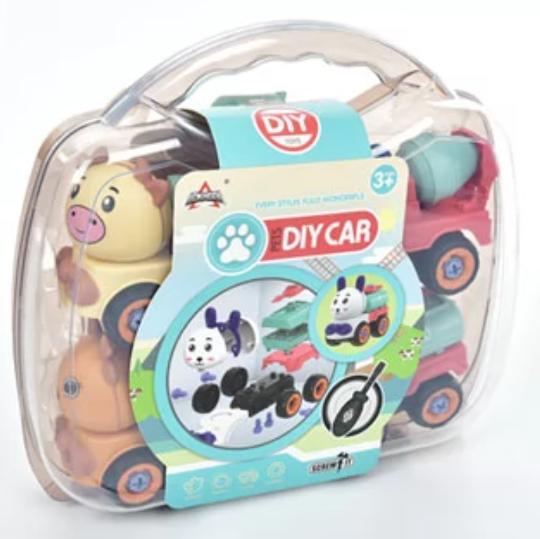 Конструктор детский Животные с отверткой и шурупами 4 разборные машинки в кейсе (2703935873) - фото 10 Конструктор детский Животные с отверткой и шурупами 4 разборные машинки в кейсе (2703935873) - фото 10