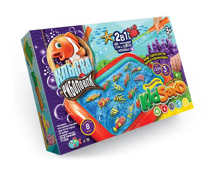 Настільна гра 2в1 Danko Toys kidsand krks-01-01 Кльова рибалка та кінетичний пісок (MTT-71245)