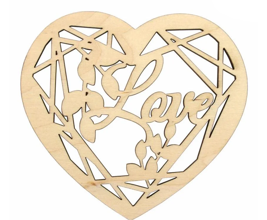 Заготовка для декупажа Rosa Talent Цветочное сердце 2 фанера 9,2х10 см 4 шт. (4823100233682)