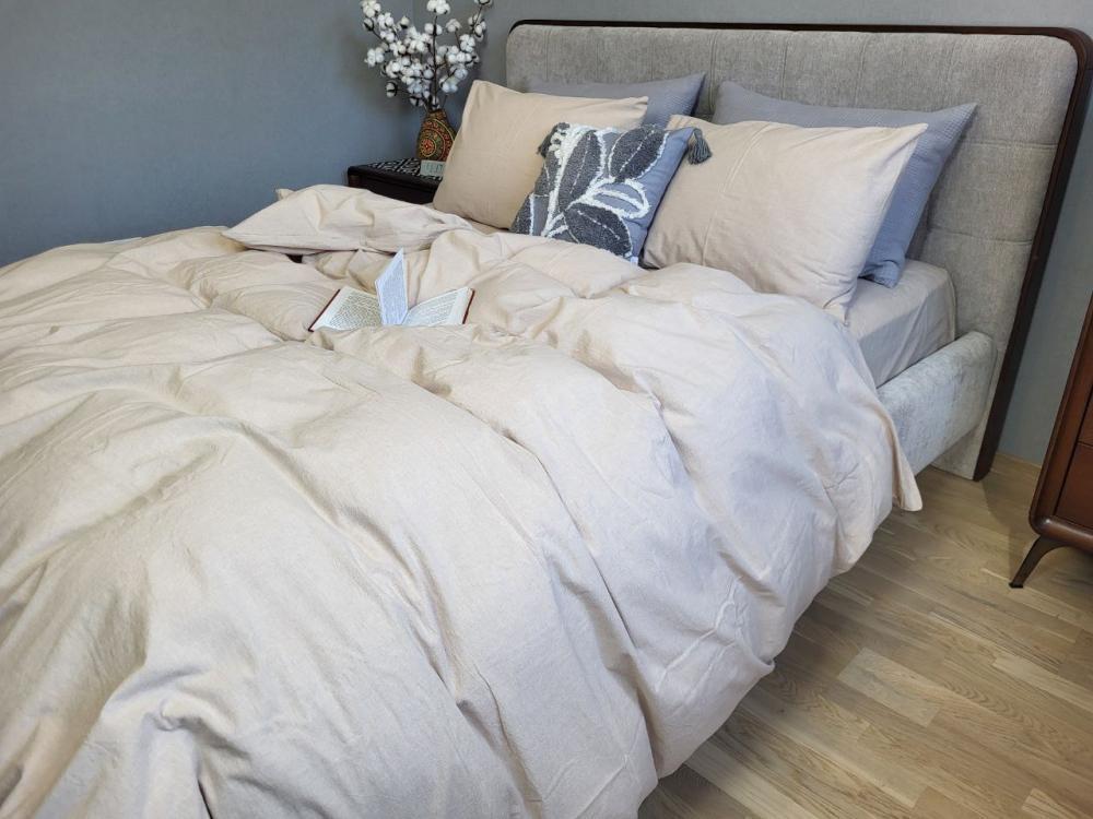 Комплект постельного белья с резинкой База хлопок двуспальный/наволочки 50х70 см Latte (W1121) - фото 3 Комплект постельного белья с резинкой База хлопок двуспальный/наволочки 50х70 см Latte (W1121) - фото 3