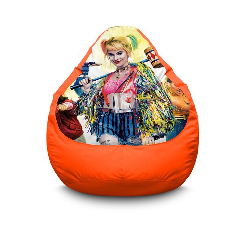 Кресло мешок iPuff Harley Quinn Hammer Оксфорд XXXL 100х135 см Оранжевый