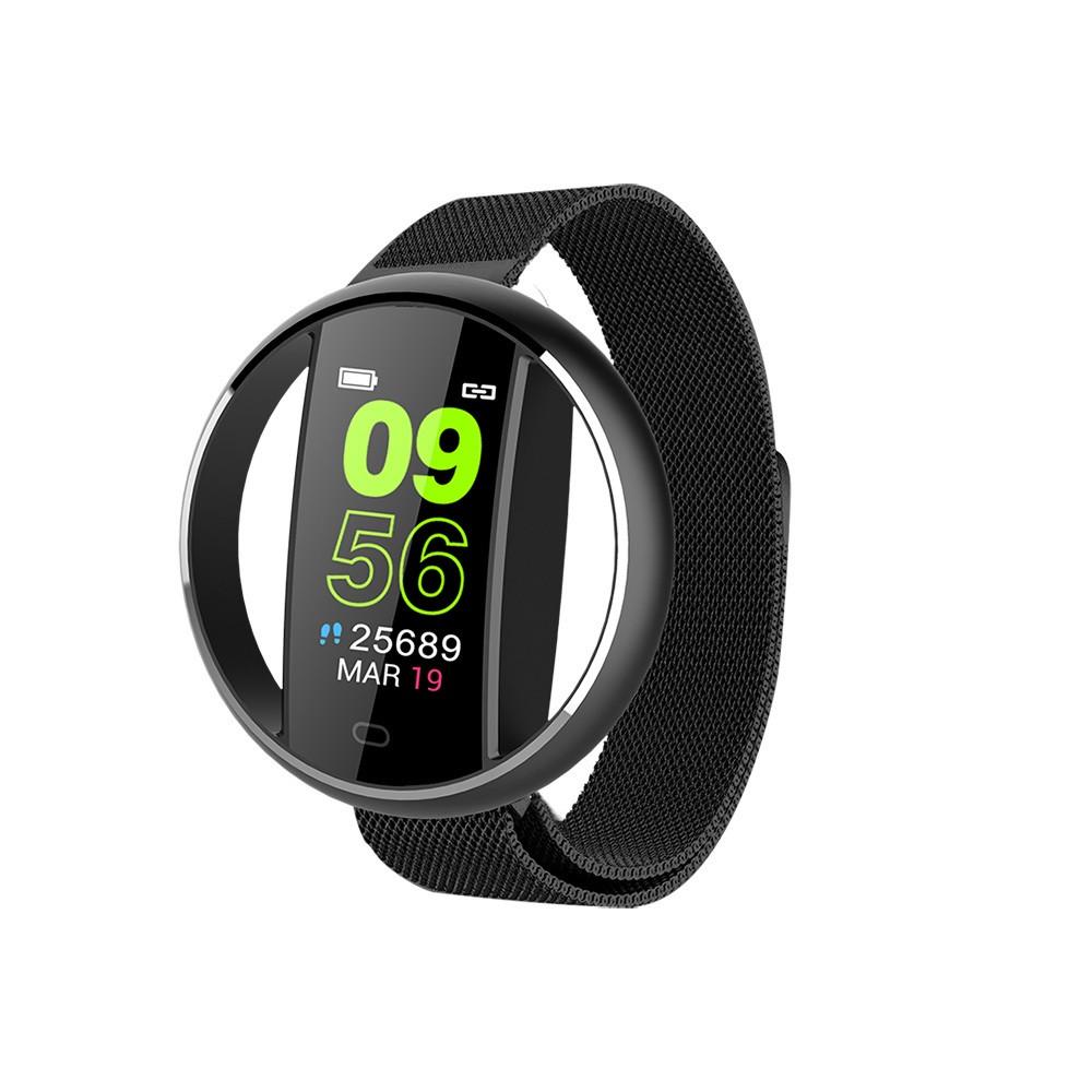 Смарт-браслет SUNROZ E99 с металлическим браслетом 0,96" Черный (SUN5161)