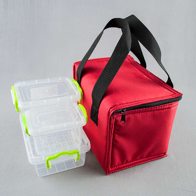 Ланч бэг PRO Light House с контейнерами для еды 3 шт Красный