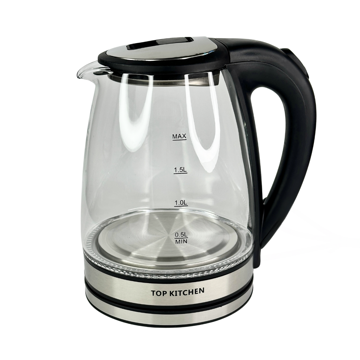Электрочайник Top Kitchen стеклянный с подсветкой 2 л (STK-02-Transparent/Black)