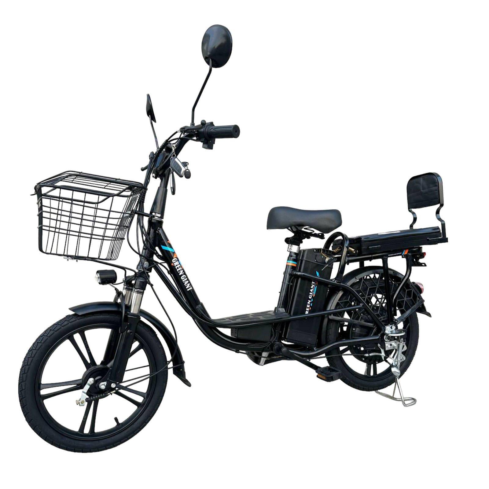 Электровелосипед Green Giant U18 двухместный 18" 600 W/48 V/26 Ah с раскладным багажником/сидением Черный