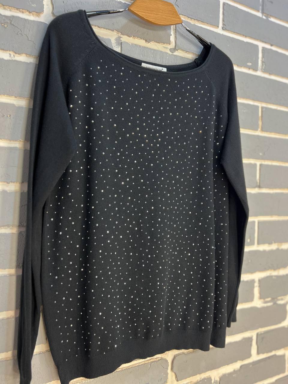 Джемпер женский ACCORDDREAM 9067 тонкий свитер россыпь камней OS Черный (960) - фото 6